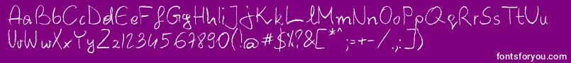 BarbarjowePisanie-Schriftart – Weiße Schriften auf violettem Hintergrund
