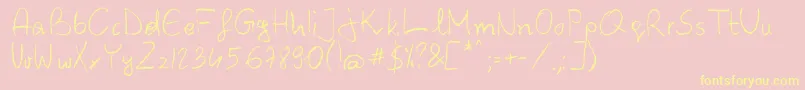 BarbarjowePisanie-Schriftart – Gelbe Schriften auf rosa Hintergrund