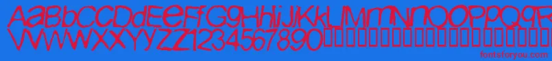 IBuriedPaulNormal-fontti – punaiset fontit sinisellä taustalla