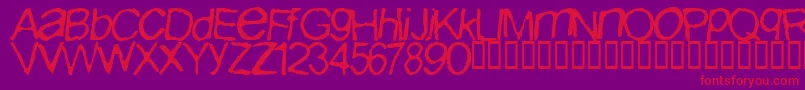 IBuriedPaulNormal Font – Red Fonts on Purple Background
