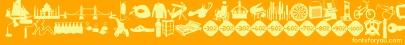 WcSoldOutBBta Font – Yellow Fonts on Orange Background