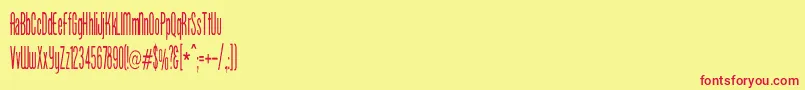 VenusNormal Font – Red Fonts on Yellow Background