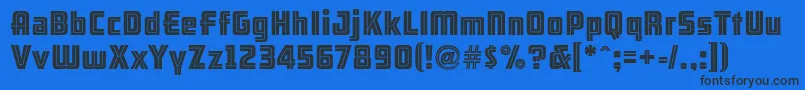 Шрифт Arb66NeonLineJun37 – чёрные шрифты на синем фоне