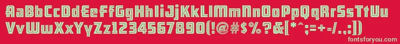 フォントArb66NeonLineJun37 – 赤い背景に緑の文字