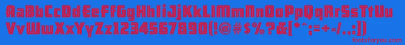 Arb66NeonLineJun37 Font – Red Fonts on Blue Background