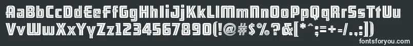 Шрифт Arb66NeonLineJun37 – белые шрифты на чёрном фоне
