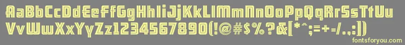 フォントArb66NeonLineJun37 – 黄色のフォント、灰色の背景