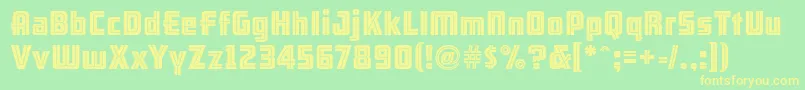 Arb66NeonLineJun37 Font – Yellow Fonts on Green Background