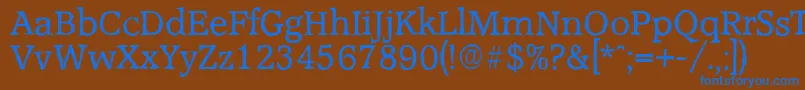 AccoladeantiqueRegular Font – Blue Fonts on Brown Background
