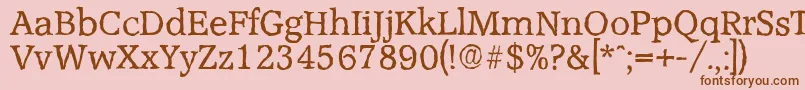 フォントAccoladeantiqueRegular – ピンクの背景に茶色のフォント