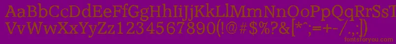 フォントAccoladeantiqueRegular – 紫色の背景に茶色のフォント
