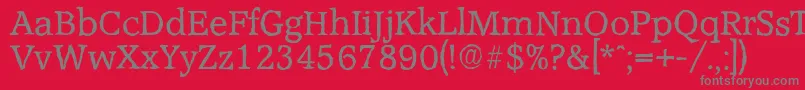 フォントAccoladeantiqueRegular – 赤い背景に灰色の文字