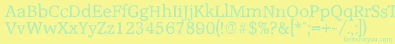 AccoladeantiqueRegular Font – Green Fonts on Yellow Background