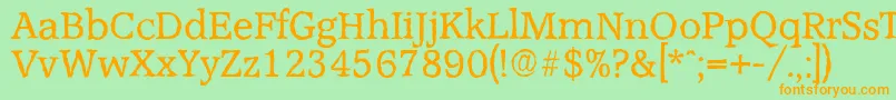 Шрифт AccoladeantiqueRegular – оранжевые шрифты на зелёном фоне