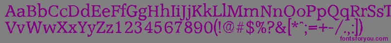 AccoladeantiqueRegular-fontti – violetit fontit harmaalla taustalla
