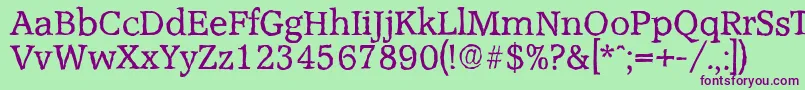 AccoladeantiqueRegular-fontti – violetit fontit vihreällä taustalla