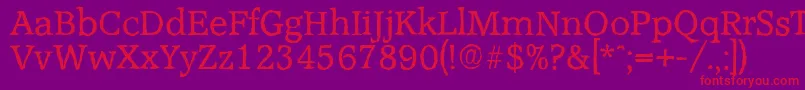 AccoladeantiqueRegular Font – Red Fonts on Purple Background