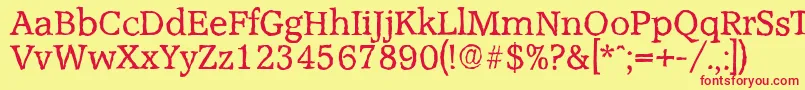 AccoladeantiqueRegular Font – Red Fonts on Yellow Background