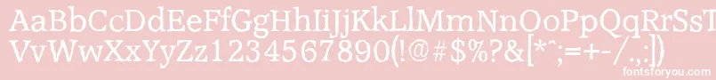 AccoladeantiqueRegular-Schriftart – Weiße Schriften auf rosa Hintergrund