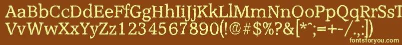 AccoladeantiqueRegular Font – Yellow Fonts on Brown Background