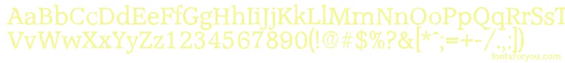 AccoladeantiqueRegular-Schriftart – Gelbe Schriften auf weißem Hintergrund