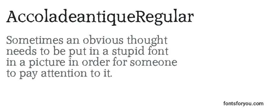 AccoladeantiqueRegular Font