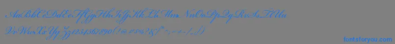 BickhamscriptproRegular-Schriftart – Blaue Schriften auf grauem Hintergrund