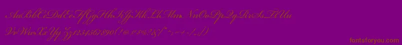 BickhamscriptproRegular-Schriftart – Braune Schriften auf violettem Hintergrund