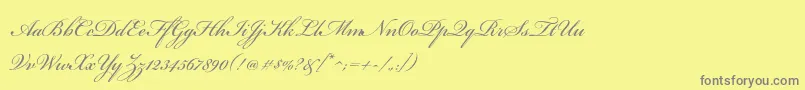 Czcionka BickhamscriptproRegular – szare czcionki na żółtym tle