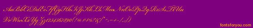 BickhamscriptproRegular Font – Orange Fonts on Purple Background