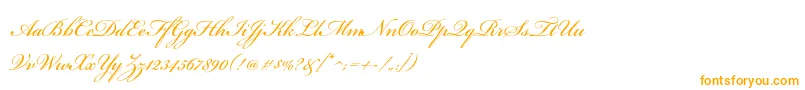 Шрифт BickhamscriptproRegular – оранжевые шрифты на белом фоне