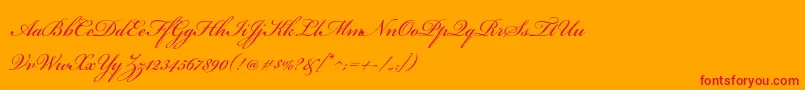 BickhamscriptproRegular-Schriftart – Rote Schriften auf orangefarbenem Hintergrund