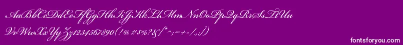 BickhamscriptproRegular-Schriftart – Weiße Schriften auf violettem Hintergrund