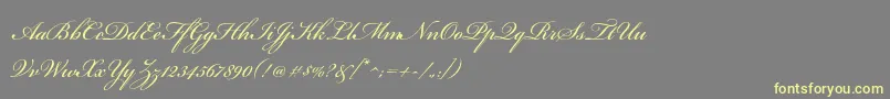 Шрифт BickhamscriptproRegular – жёлтые шрифты на сером фоне