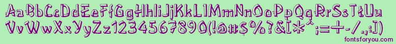 Campfire Font – Purple Fonts on Green Background