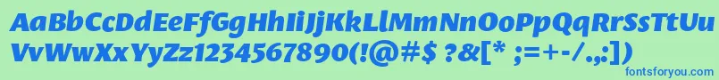 LeksasansproBlackItalic Font – Blue Fonts on Green Background