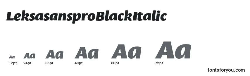 Размеры шрифта LeksasansproBlackItalic