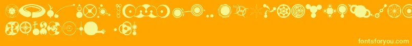 CropbatsAoe Font – Yellow Fonts on Orange Background