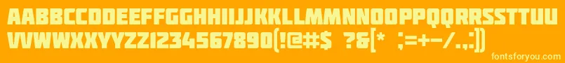 Więcej informacji o czcionce Molot Czcionka Molot – żółte czcionki na pomarańczowym tle