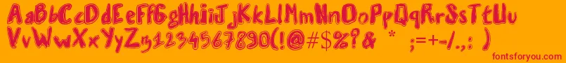 Vaille01 Font – Red Fonts on Orange Background