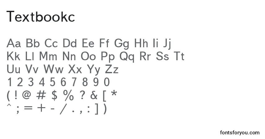Czcionka Textbookc – alfabet, cyfry, specjalne znaki