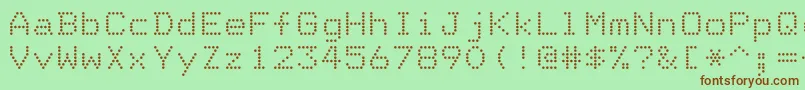 DotriceRegular-Schriftart – Braune Schriften auf grünem Hintergrund
