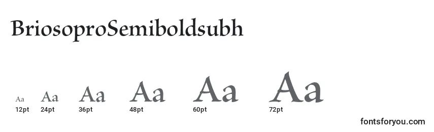 Размеры шрифта BriosoproSemiboldsubh