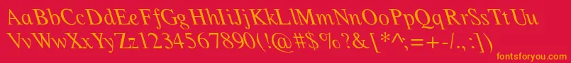 Lefti Font – Orange Fonts on Red Background