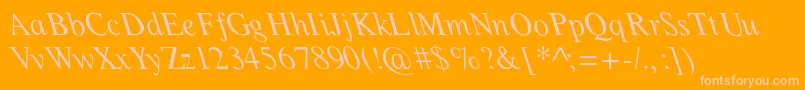 Lefti Font – Pink Fonts on Orange Background