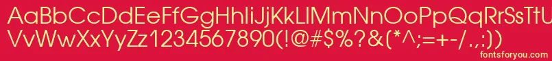 Avantgardectt Font – Yellow Fonts on Red Background