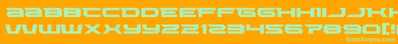 Lethalforceexpand Font – Green Fonts on Orange Background