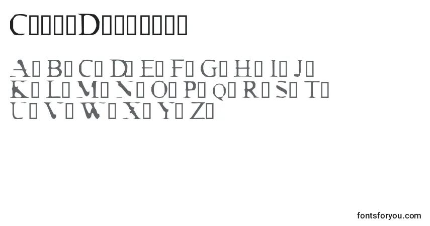 A fonte CrackDendrite – alfabeto, números, caracteres especiais