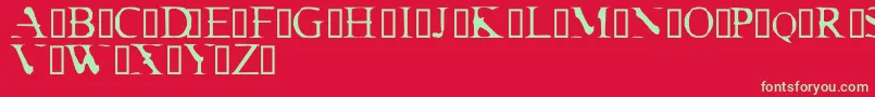 フォントCrackDendrite – 赤い背景に緑の文字