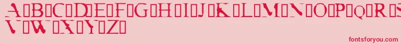 CrackDendrite-Schriftart – Rote Schriften auf rosa Hintergrund